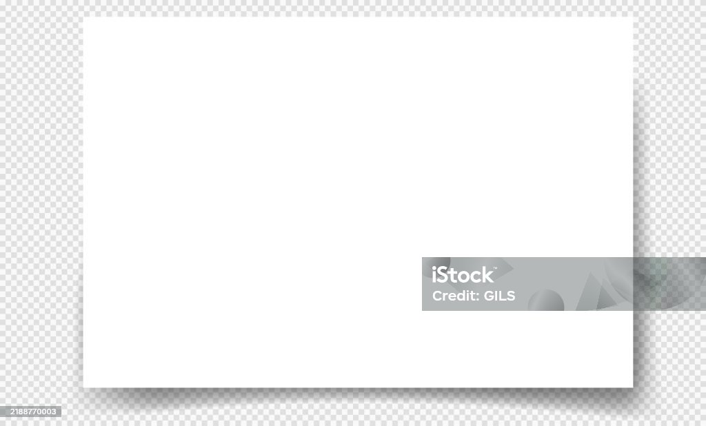 Empty Paper Rectangular Horizontal Rectangular Horizontal Sheet Realistic Blank Paper Sheet With Shadow ...