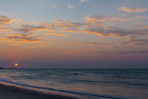 Sunset seen from the main beach of Galinhos, a boat-only village in Rio Grande do Norte that has been attracting many tourists