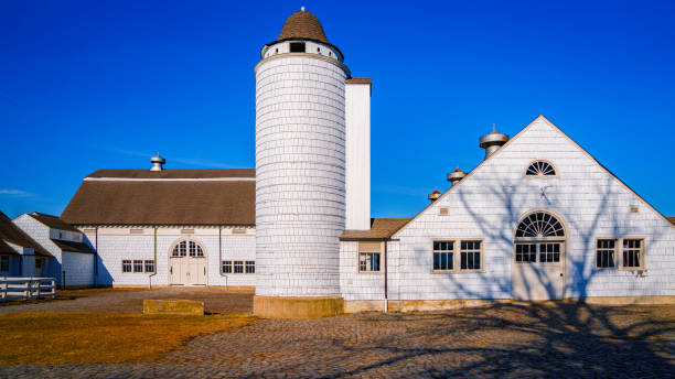 Landmark English-style Barn Houses in Caumsett State Historic Park Preserve in Long Island, Lloyd Harbor, NY