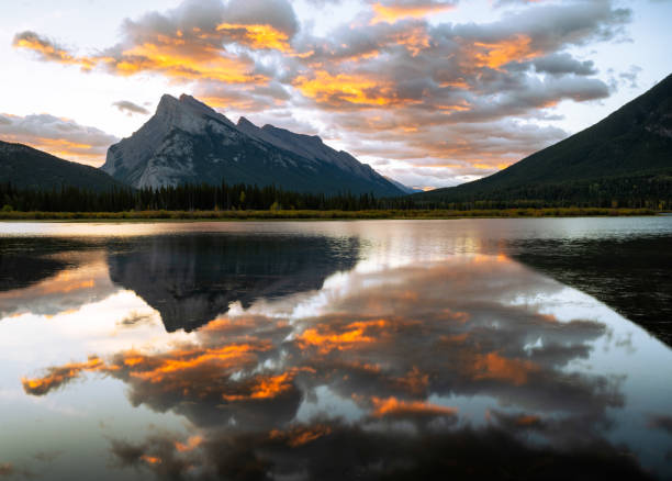 istock Vermilion Lakes reflection at sunset 2188777176