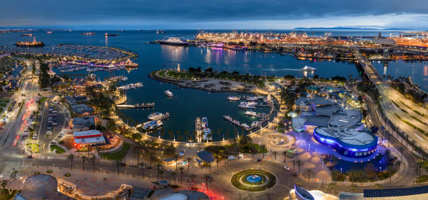 istock Long Beach Rainbow Harbor at dusk 2188784958