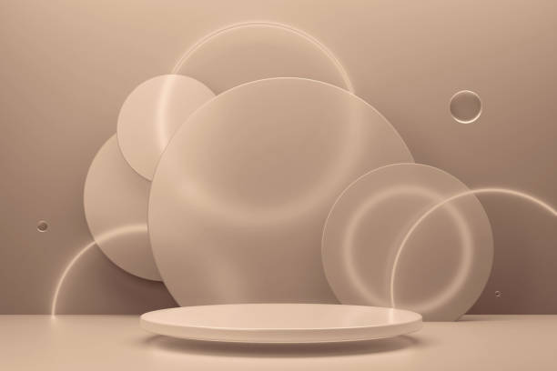 istock Abstract geometric scene with circular shapes and soft tonal variations 2188789745