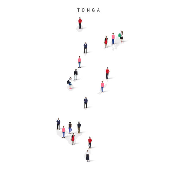 istock Tonga population map. Large group of people in a shape of Tongan map. Flat vector illustration isolated on white 2188797429