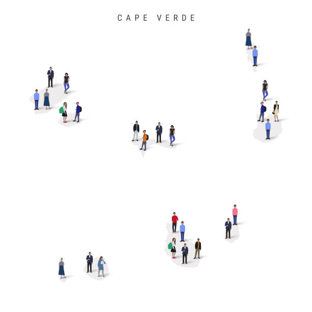 istock Cape Verde population map. Large group of people in a shape of Cabo Verde map. Flat vector illustration isolated 2188797466
