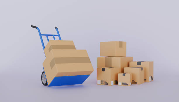 istock Cardboard boxes with hand truck, transportation and delivery concept 2188798191