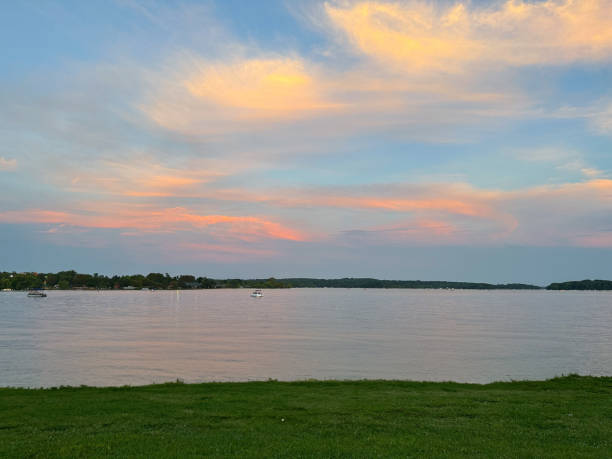 istock Tranquil Lakeside Sunset with Vibrant Pastel Sky and Calm Waters 2188800283