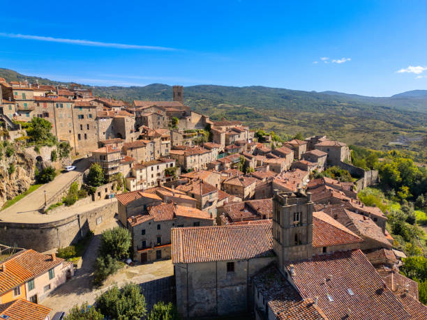 istock Santa Flora, Tuscan medieval town from drone 2188803250