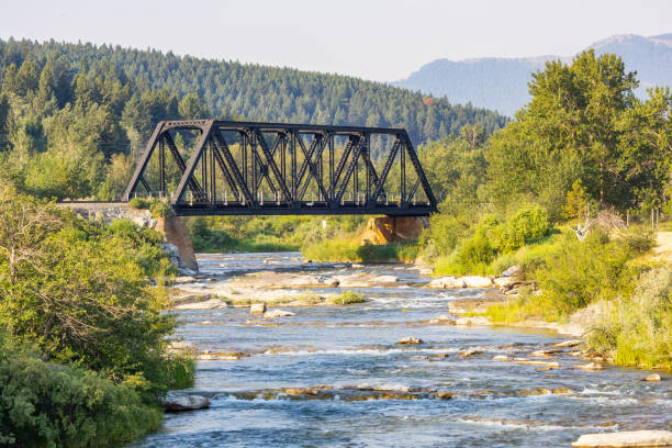 istock Scenic View of Lundbreck Falls with Railway Bridge in Alberta, Canada 2188805625