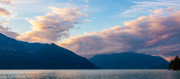 istock Stunning Lake View with Mountain Peaks at Sunset 2188805887