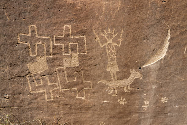 Chaco Canyon petroglyphs, New Mexico.