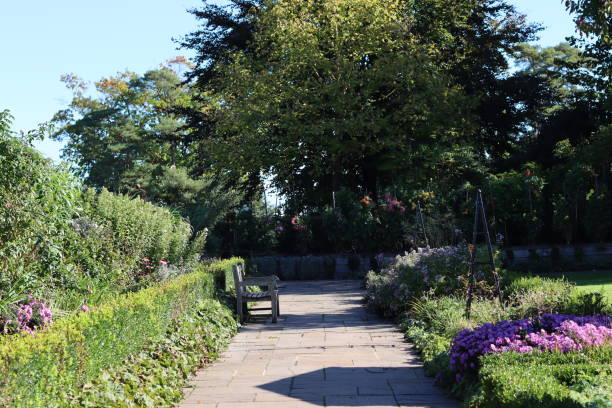 istock Garden path surrounded by colourful flower beds in summer 2188822086