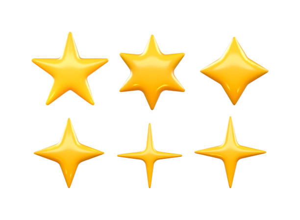 istock 3d Yellow Glossy Stars Set Different Shapes Shiny Plastic Icons Realistic Vector Isolated 2188822226