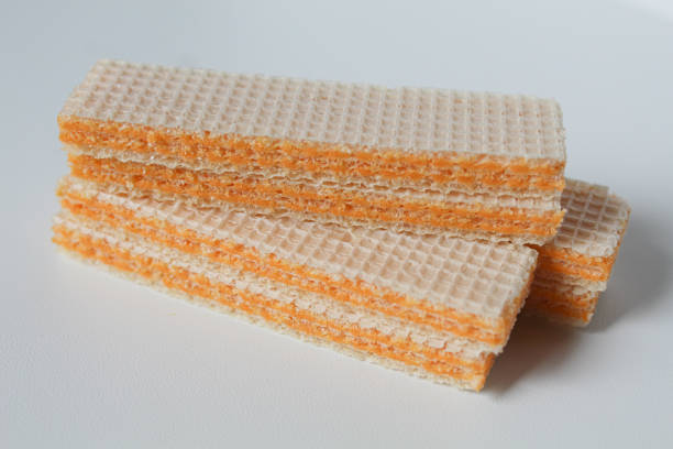 Cheese wafers, isolated on white background