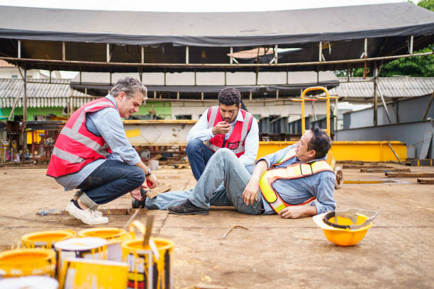 istock An accident in construction site and safety. 2188822378