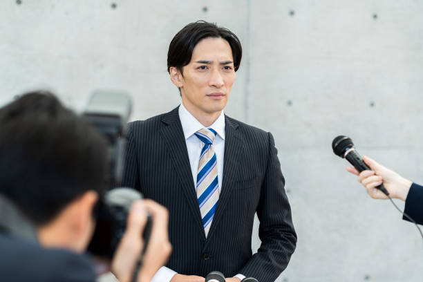 istock Businessman holding an apology interview 2188824778