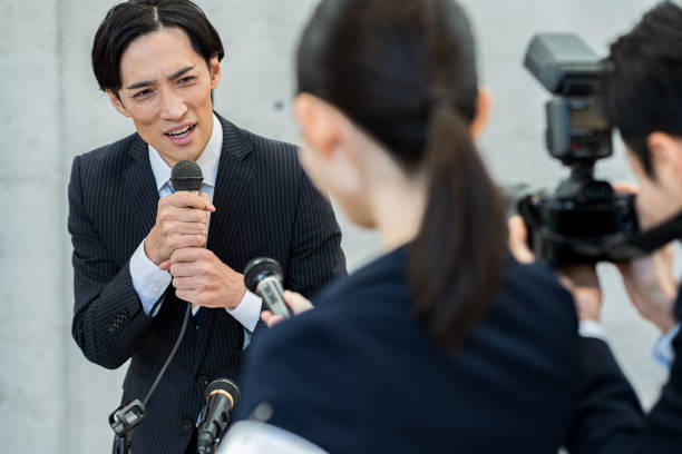 istock Businessman holding an apology interview 2188824830