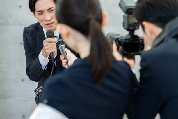 istock Businessman holding an apology interview 2188824851