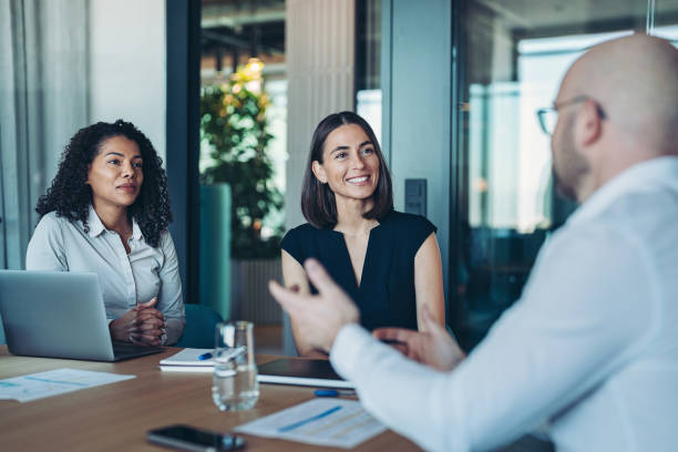 istock Focus on two businesswomen during meeting 2188833535