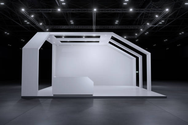 istock Exhibition stand for mockup and Corporate identity,Display design.Empty booth Design.Retail booth elements in Exhibition hall.booth Design trade show.Blank Booth system of Graphic Resources.3d Background for online Event,conference,live.3d render. 2188833858