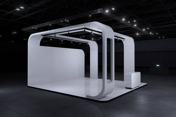 istock Exhibition stand for mockup and Corporate identity,Display design.Empty booth Design.Retail booth elements in Exhibition hall.booth Design trade show.Blank Booth system of Graphic Resources.3d Background for online Event,conference,live.3d render. 2188834187