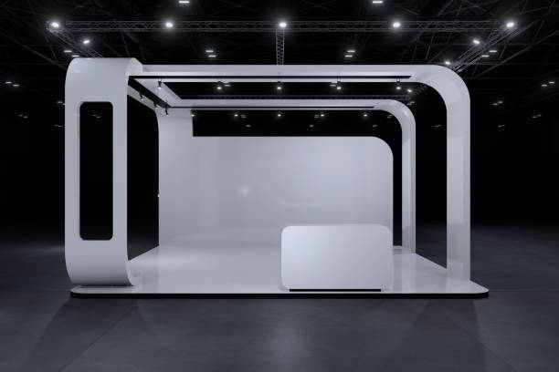 istock Exhibition stand for mockup and Corporate identity,Display design.Empty booth Design.Retail booth elements in Exhibition hall.booth Design trade show.Blank Booth system of Graphic Resources.3d Background for online Event,conference,live.3d render. 2188834189