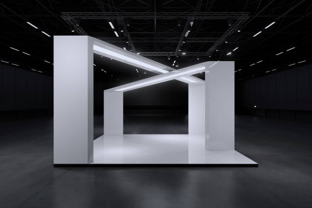 istock Exhibition stand for mockup and Corporate identity,Display design.Empty booth Design.Retail booth elements in Exhibition hall.booth Design trade show.Blank Booth system of Graphic Resources.3d Background for online Event,conference,live.3d render. 2188834979