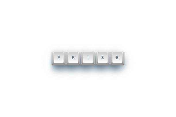 A 3d illustration of 'prise' word on white keyboard buttons with shadow, on white backdrop