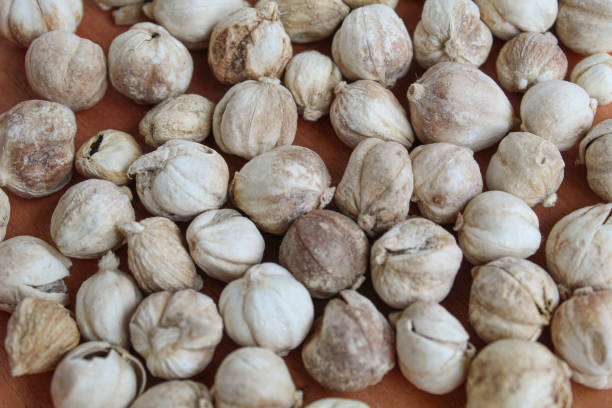 istock Dried cardamom fruit and seeds in as background, flat lay or top view 2188839359
