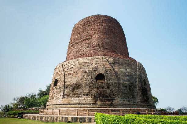 istock Saranath, Bihar, India-Dhamekh Stupa, where the Buddha gave the first sermon to five Brahmin disciples after enlightenment. 2188840501