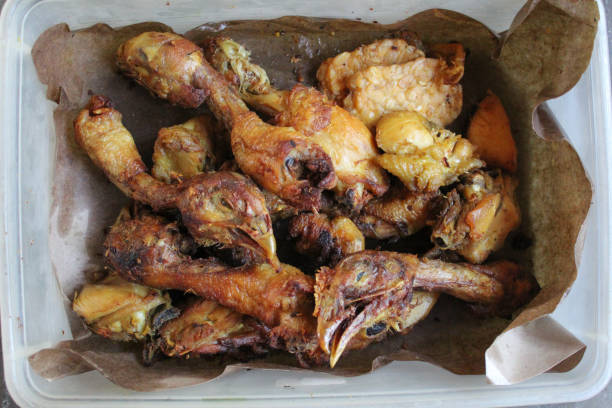 istock Fried chicken head in turmeric seasoning. Flat lay or top view 2188842306