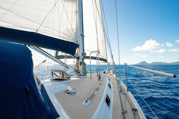 istock Sailing yacht with full sails in the Caribbean 2188843968