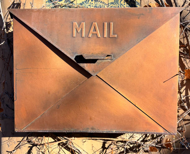 Unusual Copper Mailbox, Shaped Like a Letter
