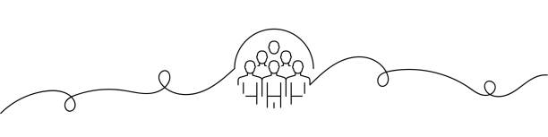 Continuous line drawing together Clipart Vector PNG , SVG, EPS, PSD, AI