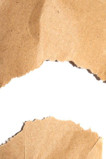 istock Ripped and Torn Jagged Paper Card Background in Brown 2188852401