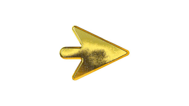 istock Gold golden pointer Arrow icon symbol is set isolated on a white background. Design element. Cut out. 2188856062