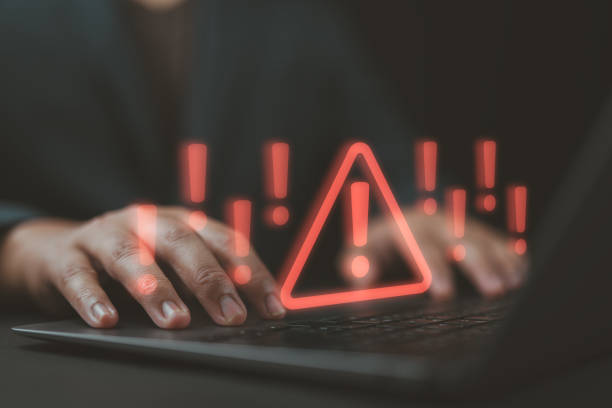 istock Cybersecurity, Internet cyber crime, System alert warning. Malicious software, threat, virus or compromised information. Cyber attack on computer network. data privacy, illegal connection, cybercrime. 2188861581