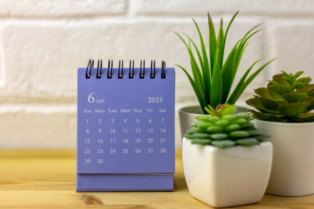 istock Desk calendar for June 2025. Desk calendar for planning, scheduling, assigning responsibilities, organizing and managing each day. 2188863203