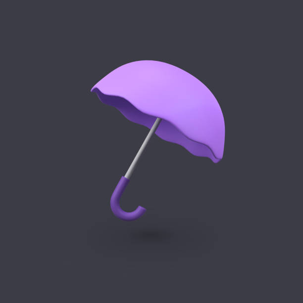 istock Purple umbrella isolated 3d render icon illustration 2188864531