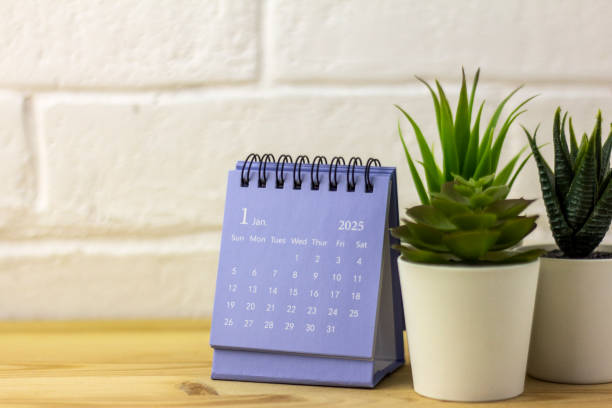 istock Hello, January. January 2025 planning calendar on your desktop. 2188865301