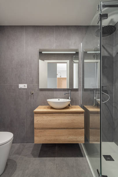 istock Modern refurbished bathroom in minimalistic style 2188871057