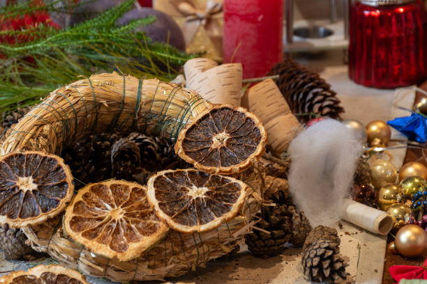 istock making an advent wreath, floristry concept, handmade, various items for creating Christmas decorations, handmade 2188872324