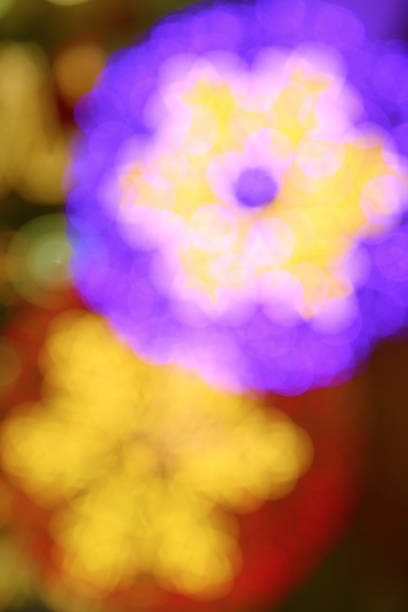 Abstract Blurred Glittering Vibrant Colored Snowflakes Christmas Ornaments