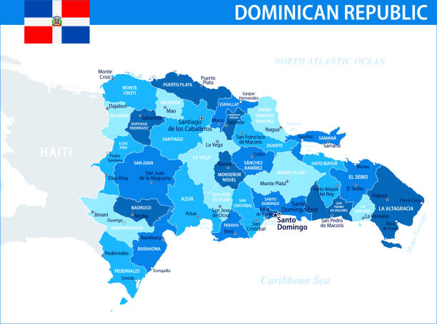 Dominican Republic Map Vector Blue Spot Layered Political Dominican Republic Map Vector Blue Spot Layered Political Map Of Dominican 