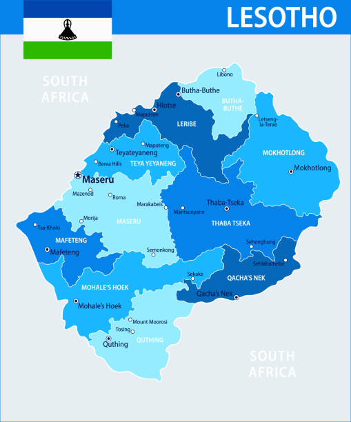 260 Lesotho On World Map Stock Photos Pictures Royalty Free Images Lesotho Map Vector Blue Spot Layered Political Map Of Lesotho With 