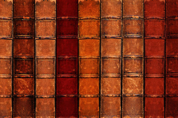 Vintage background of old book torn paper texture with scratches isolated