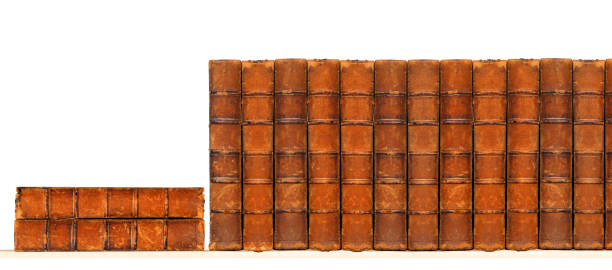istock Old books on the shelf in library. Isolated on a white background 2188878606