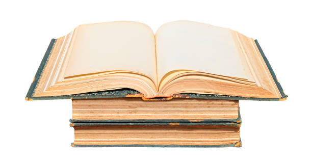istock Old books on the shelf in library. Isolated on a white background 2188878609