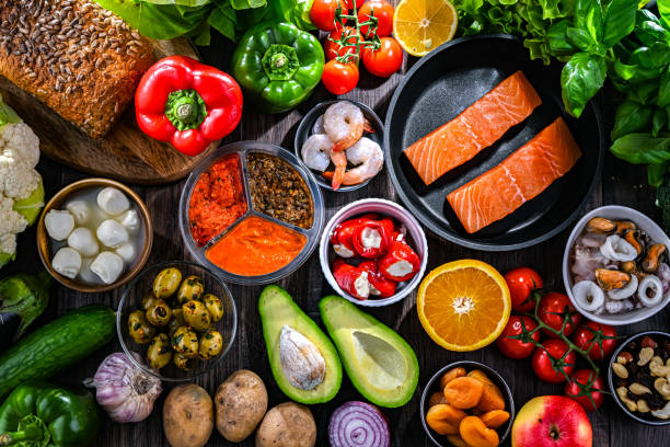 istock Food products representing the Mediterranean diet 2188880554