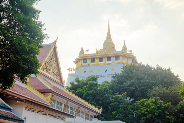 Wat Saket seen from surrounding quarter in Bangkok Chakkraphatdi Phong Rd, Ban Bat, Pom Prap Sattru Phai