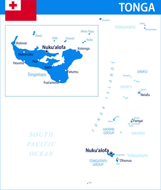Tonga Map Vector Blue Spot Layered Political Map Of Tonga Tonga Map Vector Blue Spot Layered Political Map Of Tonga With 
